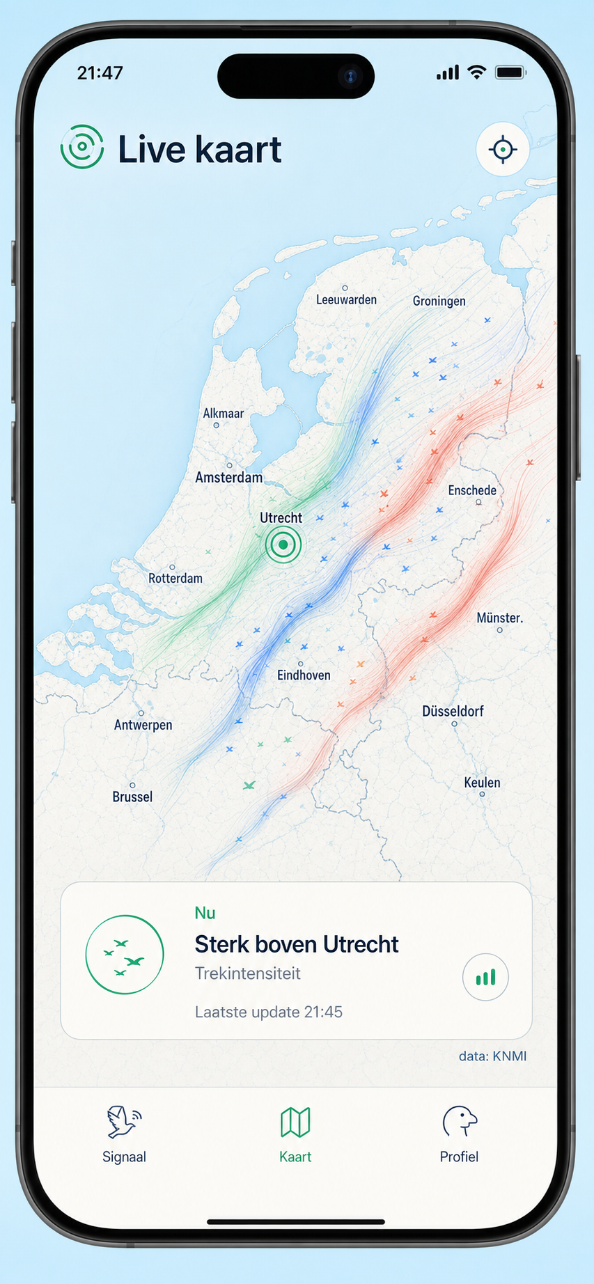 De live kaart van Flock Signal